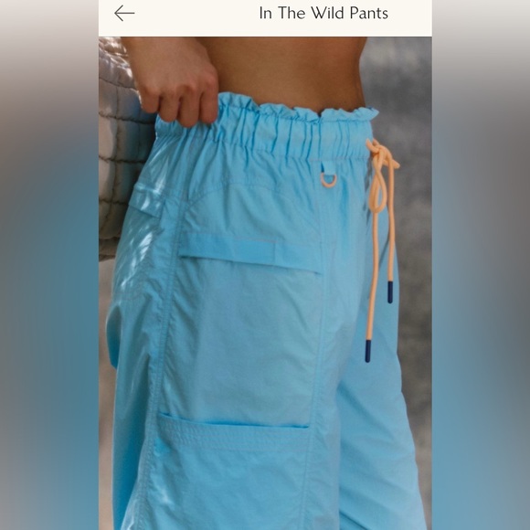 Free People Movement ~ In The Wild Pants ~ NWT Sz: S Color: Santorini/Blue Sea - Picture 14 of 16